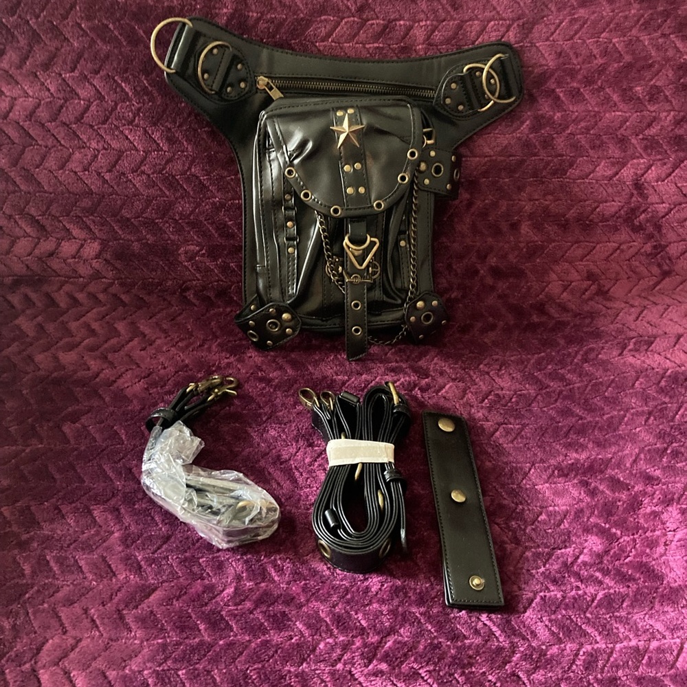 NEW Burning Man Bag Steampunk Waistbag Fanny Pack Thigh Holster Purse